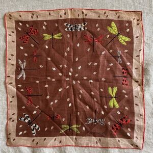 vintage 60s Faith Austin dragonflies handkerchief hanky